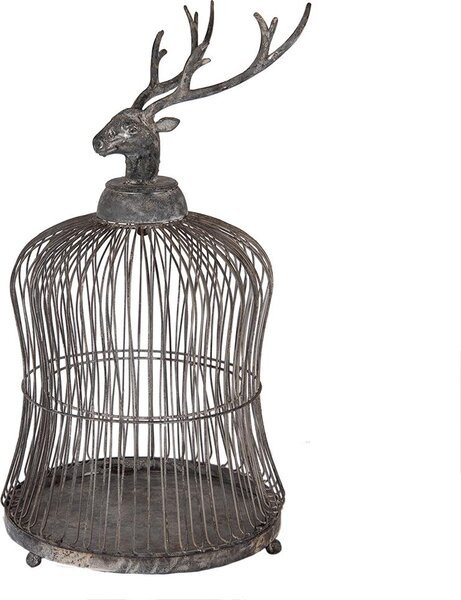 Decorazione a gabbia per uccelli Clayre & Eef Ø 26x50 cm Metallo grigio