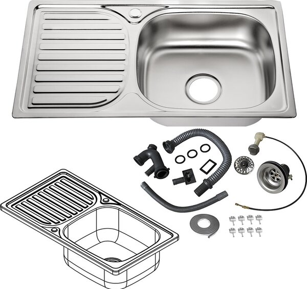 Lavello in acciaio inox Lavello da incasso Lavello da cucina Lavello in acciaio inox angolare Accessori