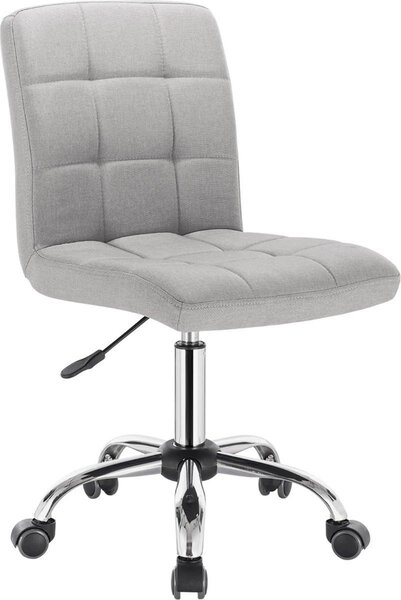 Sgabello da lavoro – Tessuto grigio – Regolabile in altezza – Ergonomico – Con rotelle