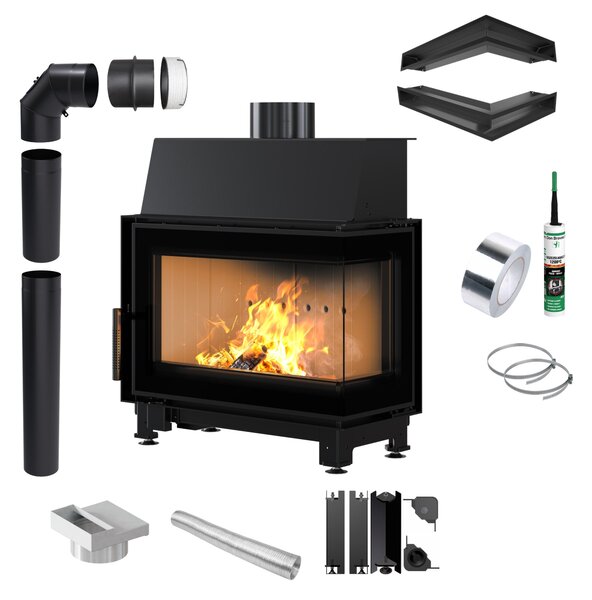 Caminetto ad aria compressa in acciaio di destra KRATKI SIMPLE 6 kW 150