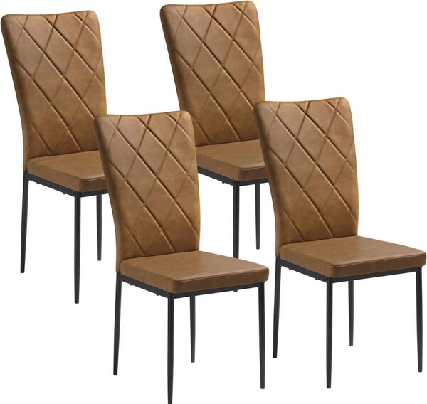Sedie da pranzo Delio - Set di 4 sedie da pranzo girevoli - Marrone - Schienale alto - Cucina e sala da pranzo