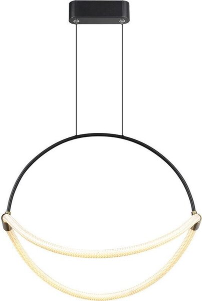 Lampada a sospensione a LED, alluminio nero, bianco neutro, H 170 cm