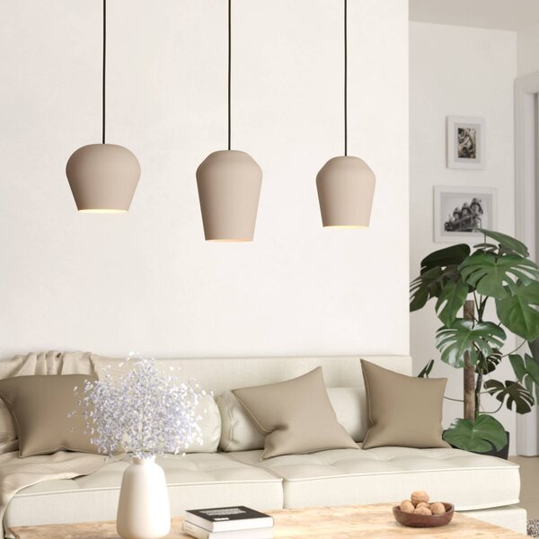 EGLO Lampada a sospensione Cambaito, dimmerabile, Crema / Ambra, Soggiorno / Sala da pranzo, Metallo, Moderno, Lampada a sospensione
