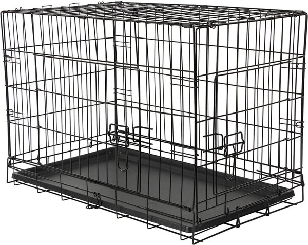 Trasportino per cani Gabbia metallica 91x63,5x58 cm pieghevole nero robusto