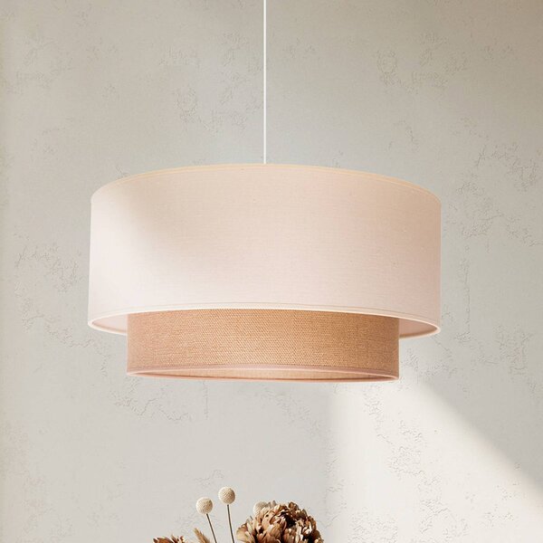 Lampada a sospensione Boho Euluna, dimmerabile, Crema / Ambra, Soggiorno / Sala da pranzo, Tessuto / Stoffa / Seta, Campagna / Rustiche, Lampada a sospensione