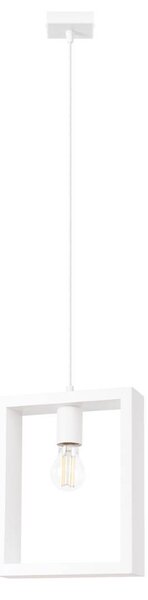 Lampada a sospensione ARIES bianco 1xE27 15W acciaio/legno 133x8x24cm Sollux Lighting