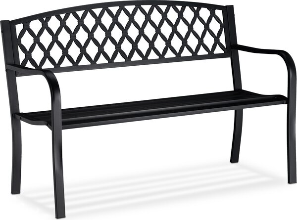Panca da giardino relaxdays 10026115_0 metallo nero 127,5 cm