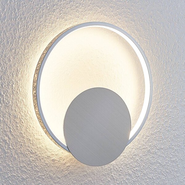 Applique da parete a LED Anays Lindby, Alluminio / Grigio / Zincato, Soggiorno / Sala da pranzo, Plastica, Moderno, Applique a LED