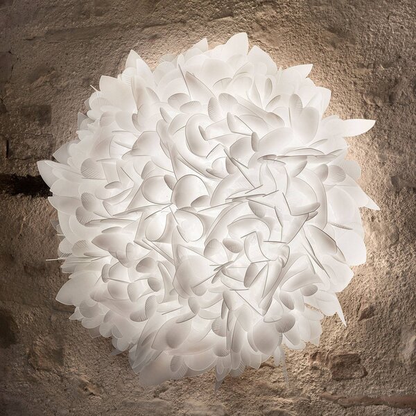 Slamp Applique da parete di design Veli, dimmerabile, Bianco / Opale, Soggiorno / Sala da pranzo, Plastica, Design, Applique