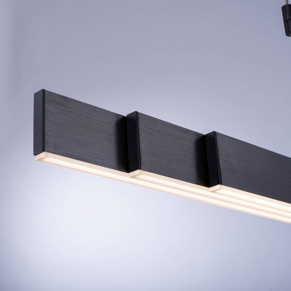 PURE Lampada LED a sospensione Moto, platino, dimmerabile, CCT Pure dimmerabile, Alluminio / Grigio / Zincato, Soggiorno / Sala da pranzo, Metallo, Moderno
