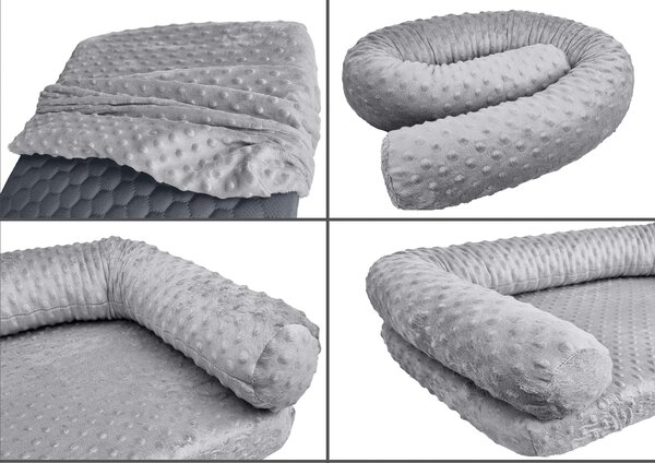Coperta con cuscino laterale grigio per letto per animali domestici V-30.60100x60