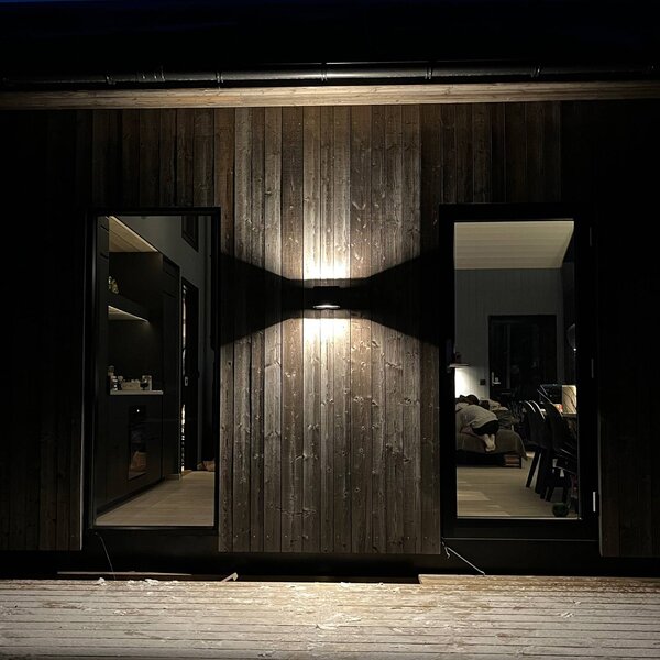 The Light Group Applique da esterni a LED SLC Shadow, dimmerabile, Nero, Alluminio, Moderno, Applique LED da esterni