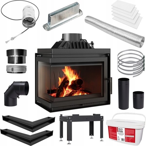 Inserto camino sinistro semplice da 8kW