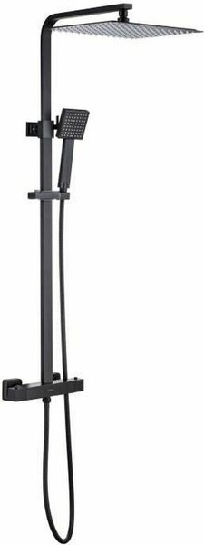 OCEANIC shower column - Cold body thermostatic mixer - High square shower head 30x30 cm - Matte black