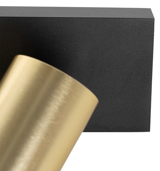 Faretto da soffitto nero con oro regolabile 2 luci - Jeana Luxe
