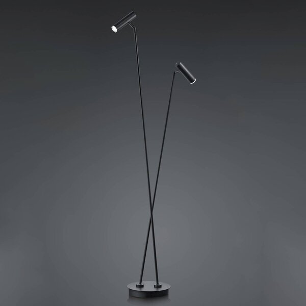 HELL Lampada da terra a LED Tom, dimmerabile, Nero, Soggiorno / Sala da pranzo, Acciaio Inox, Moderno, Lampada LED da terra