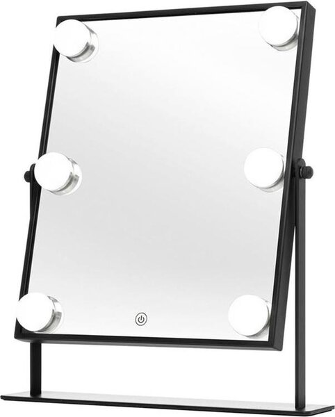 Specchio da trucco UNIQ XL Hollywood con 6 luci LED e funzione touch - Nero