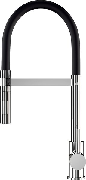 Granitan | Miscelatore da cucina Vento - Argento - Orientabile a 360° - Bocca estraibile - Acciaio inossidabile - Miscelatore da cucina