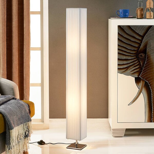 Lampada da terra Janno Lindby, Bianco / Opale, Soggiorno / Sala da pranzo, Tessuto / Stoffa / Seta, Moderno, Lampada da terra