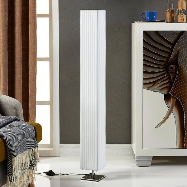 Lampada da terra Janno Lindby, Bianco / Opale, Soggiorno / Sala da pranzo, Tessuto / Stoffa / Seta, Moderno, Lampada da terra