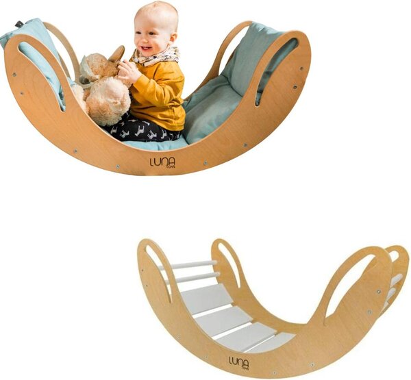 Arco di arrampicata in legno "Smile" | Triangolo di arrampicata per bambini | Giocattoli Montessori | Parco giochi Rockerboard