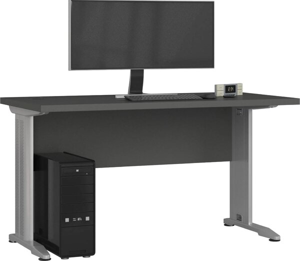 Scrivania Grigia BM-135 con Gambe in Metallo - Design Scandinavo e Colore Grigio Grafite