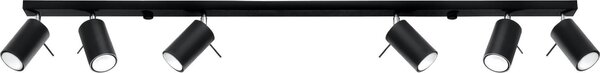 Lampada a soffitto RING 6L nero 6xGU10 10W acciaio 16x6x118cm Sollux Lighting