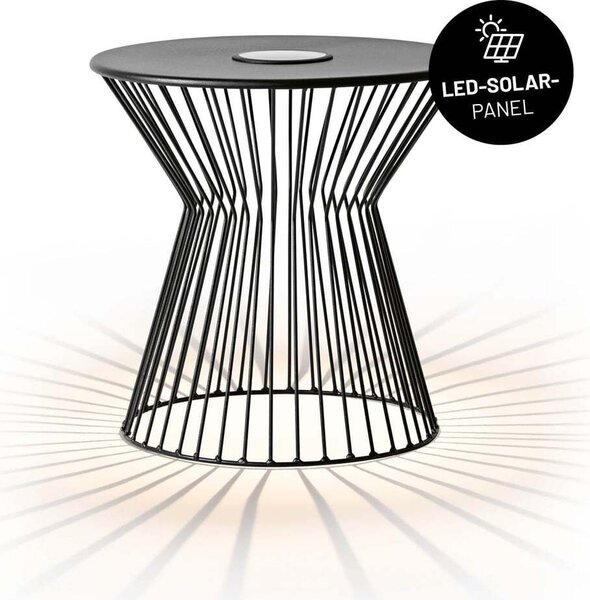 Tavolino LUMALAND - con LED, energia solare e USB - per interni ed esterni - facile da pulire