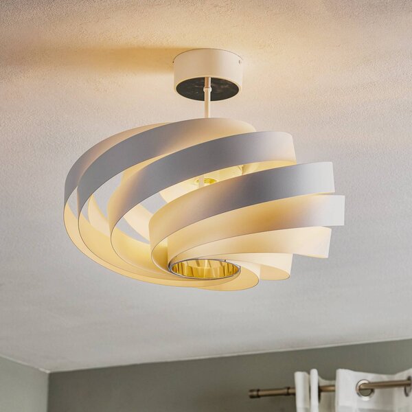 Plafoniera soffitto Tori Euluna, dimmerabile, Bianco / Opale, Soggiorno / Sala da pranzo, Metallo, Moderno, Plafoniera