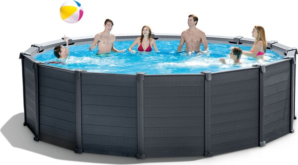 SUPER-SET!!! Intex 26384 Pannello Grafite Telaio Piscina 478 x 124 cm