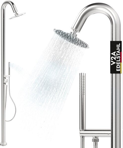 Doccia da giardino in acciaio inox V2A Doccia a pioggia Doccia a mano Doccia ad acqua calda Doccia ad acqua fredda Doccia da esterno Sauna Doccia