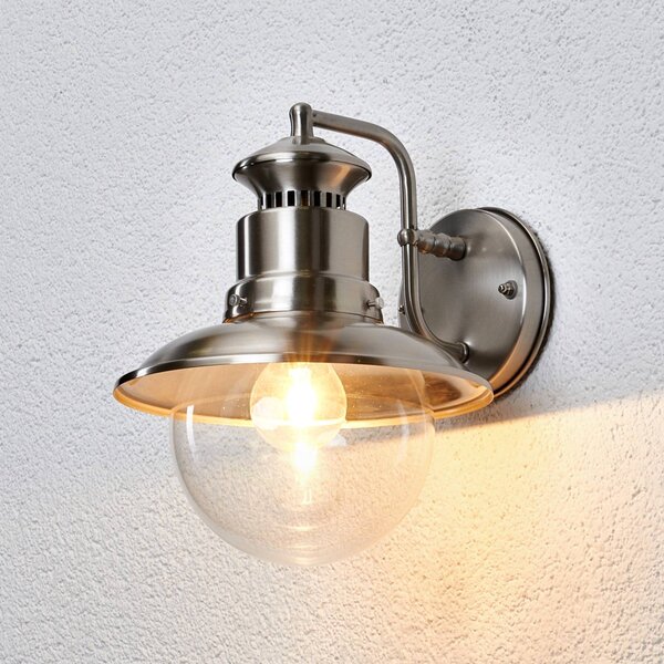 Lindby applique da esterno Gwendolyn, grigio, acciaio inox, 26 cm GWENDOLYN Lindby, dimmerabile, Alluminio / Grigio / Zincato, Acciaio Inox, Moderno