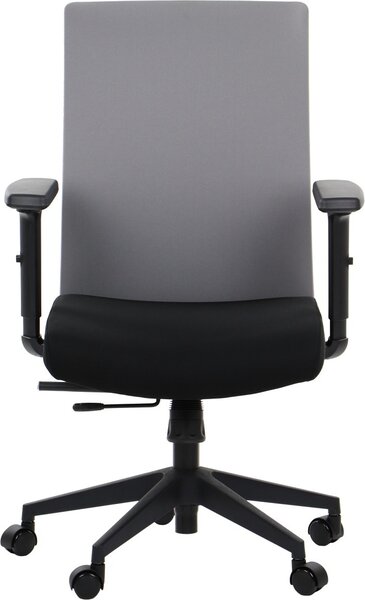 Sedia da ufficio ergonomica girevole RIVERTON F/L, braccioli regolabili, seduta scorrevole (avanti-indietro), nero/grigio