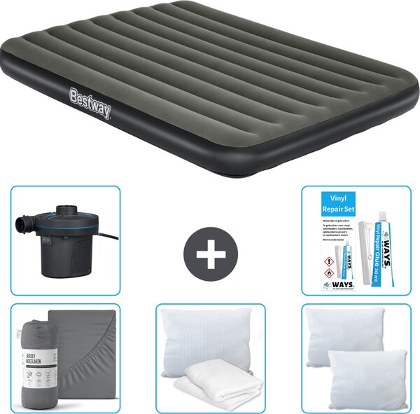 Materasso gonfiabile Bestway - 2 persone - 152 x 203 x 25 cm - Verde - accessori inclusi