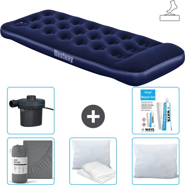 Materasso gonfiabile Bestway - 1 persona - 76 x 185 x 28 cm - Blu - Accessori inclusi