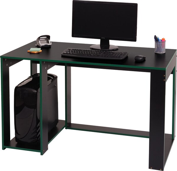Scrivania MCW-J26, scrivania per computer e ufficio, 120x60x76 cm ~ nero-verde