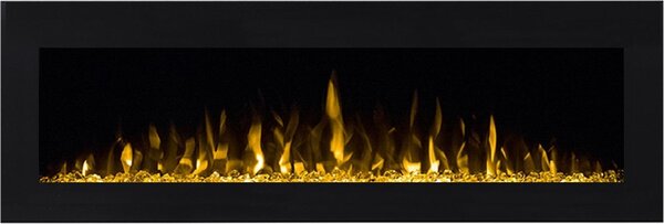 CHEMIN'ARTE - Caminetto elettrico da parete Volcano 3XL 150 cm con effetto fiamme LED, riscaldamento programmabile, telecomando