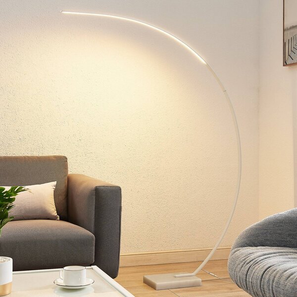 Lindby Kendra lampada LED ad arco, bianco