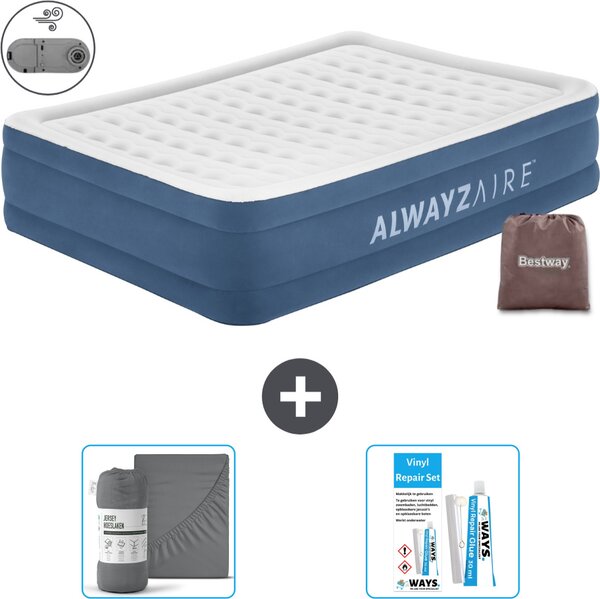Materasso gonfiabile Bestway Alwayszair - 2 persone - 152 x 203 x 46 cm - Blu - Accessori inclusi