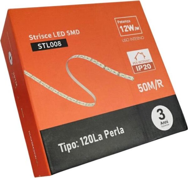 Striscia LED Professionale 50 Metri per interni - Luce Naturale 4000K, 24V, 1375 lm/mt, IP20 - Taglio 1.8 mm