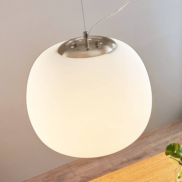 Lampada a sospensione in vetro Lindby, dimmerabile, Bianco / Opale, Cucina, Vetro, Moderno, Lampada a sospensione