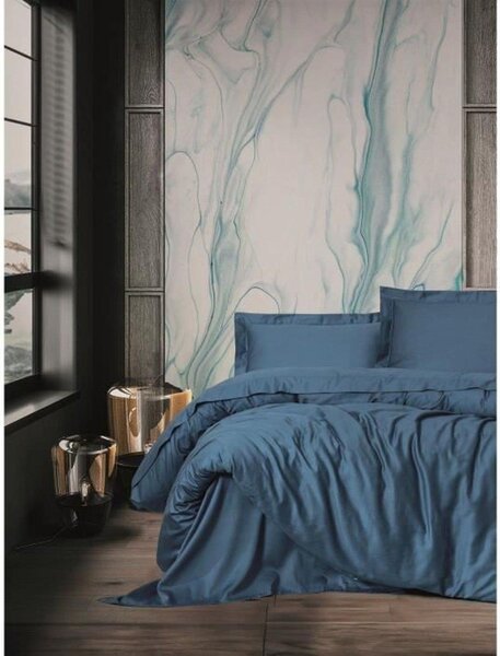 L'Essentiel Linge de Maison, Elegant - Blue, Set copripiumino King in raso (FR), Blu, 100 % cotone sateen, 240 x 220 cm