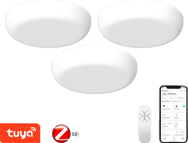 Immax NEO PRACTICO set 3x lampada da soffitto Smart 18 cm 24 W bianca + telecomando Zigbee 3