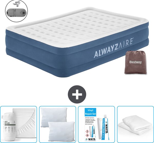 Materasso gonfiabile Bestway Alwayszair - 2 persone - 152 x 203 x 46 cm - Blu - Accessori inclusi