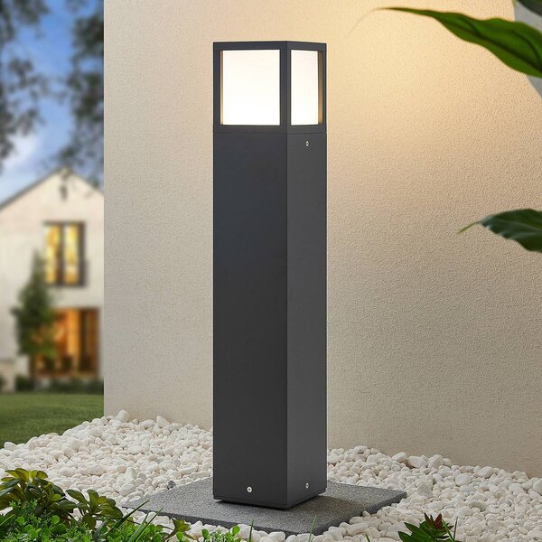Lampioncino da giardino Dewari Lucande, Alluminio / Grigio / Zincato, Alluminio, Moderno, Lampada LED da esterni