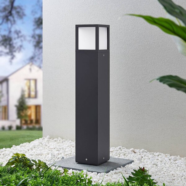 Lampioncino da giardino Dewari Lucande, Alluminio / Grigio / Zincato, Alluminio, Moderno, Lampada LED da esterni