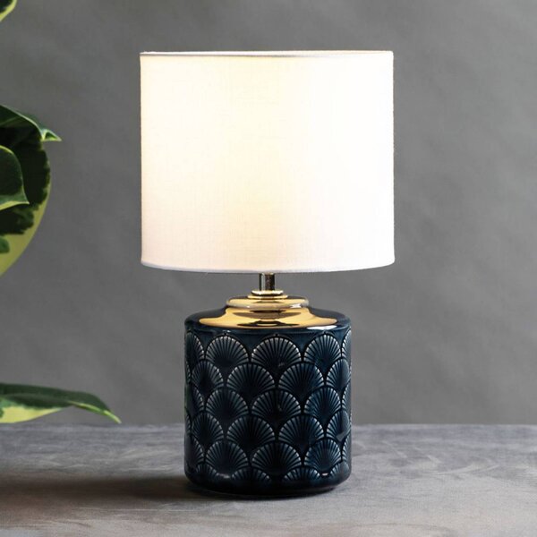 Pauleen Lampada da tavolo Glowing Midnight, Blu, Soggiorno / Sala da pranzo, Ceramica, Moderno, Lampada da tavolo