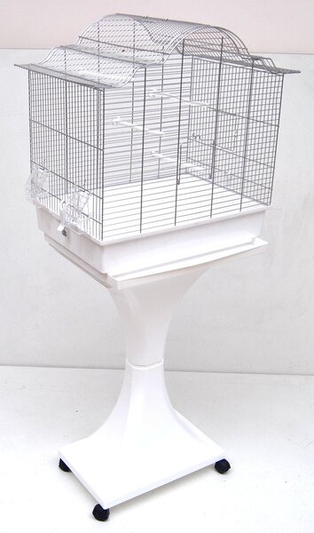 Mega gabbia per uccelli canarini budgie con supporto bianco