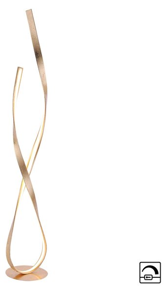 Paul Neuhaus Lampada da terra a LED Linda, dimmerabile, Ottone / Oro, Soggiorno / Sala da pranzo, Metallo, Lampada LED da terra