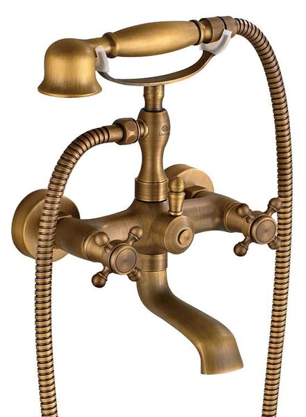 Miscelatore vasca circe oro vecchio ottone spazzolato RETRO Lauferi